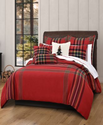 J Queen New York Andrew Plaid Duvet Cover Sets In White