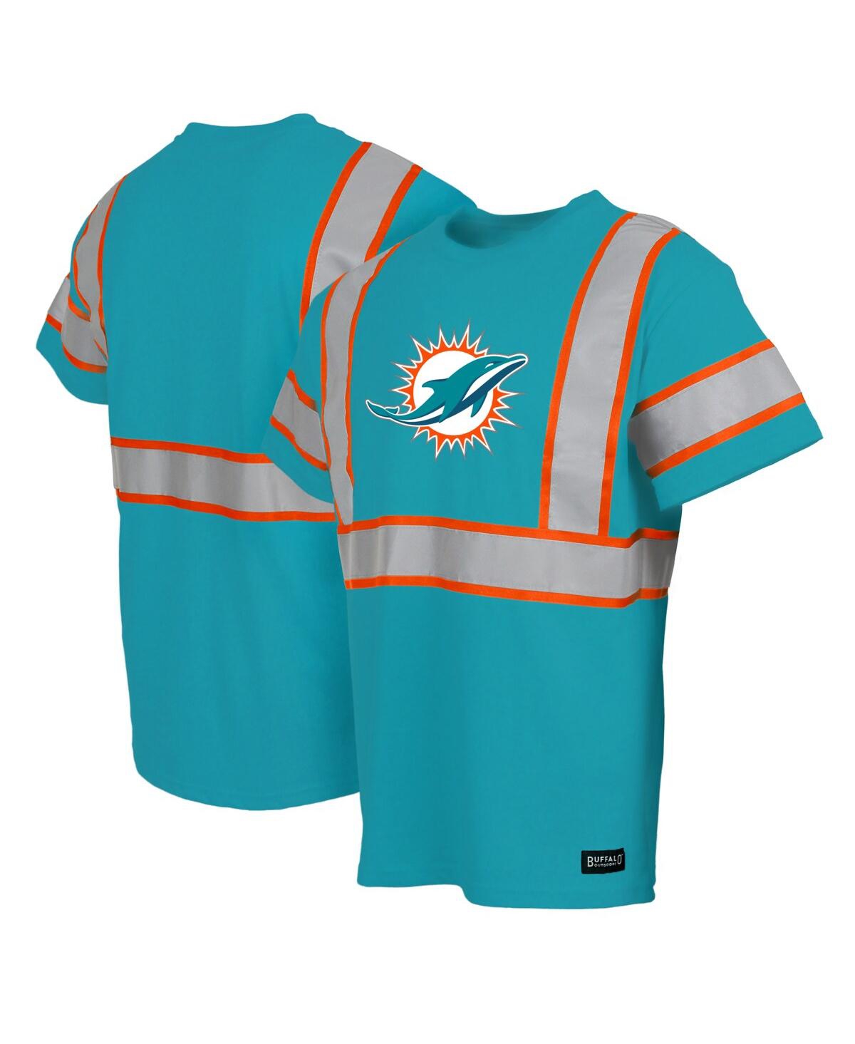 Buffalo Outdoors Men's Aqua Miami Dolphins Safety Heavyweight T-shirt In Blue