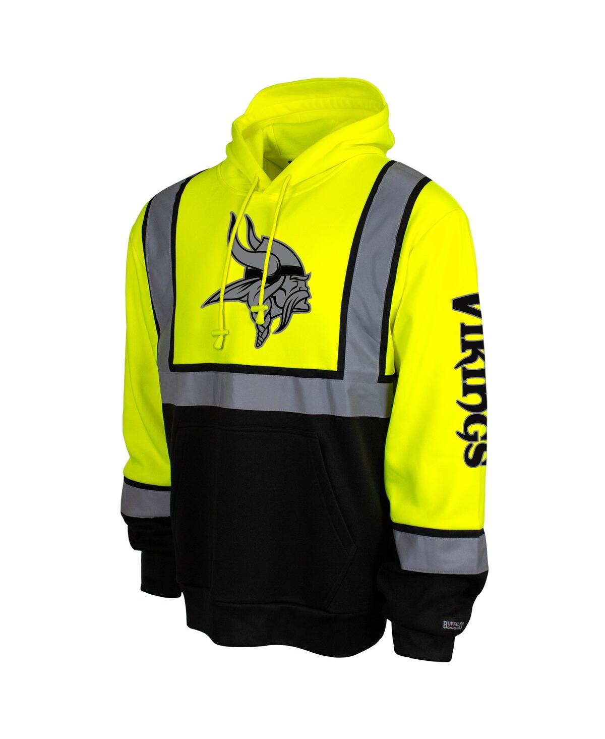 Buffalo Outdoors Men's Yellow Minnesota Vikings High-Visibility Safety Hooded Sweatshirt