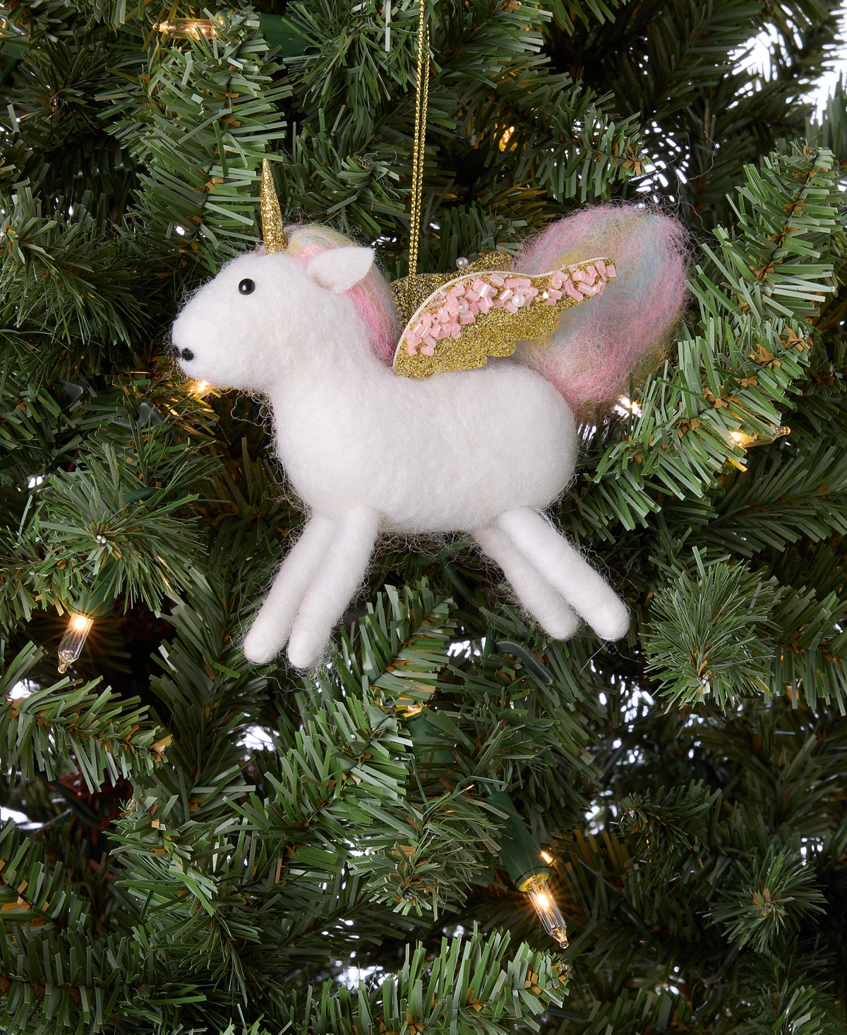 Holiday Lane Tiny Tidings Felt Unicorn Ornament, Macy's Exclusive