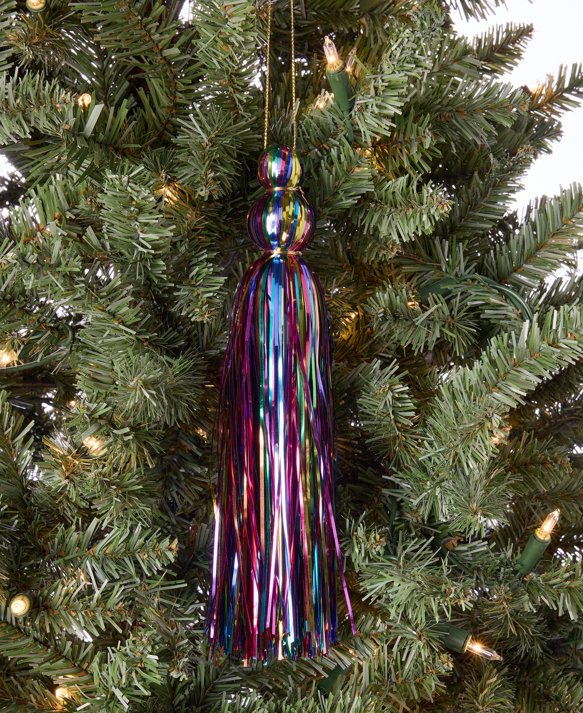 Holiday Lane Merry Magic Metallic Tassel Ornament, Macy's Exclusive In Transparent