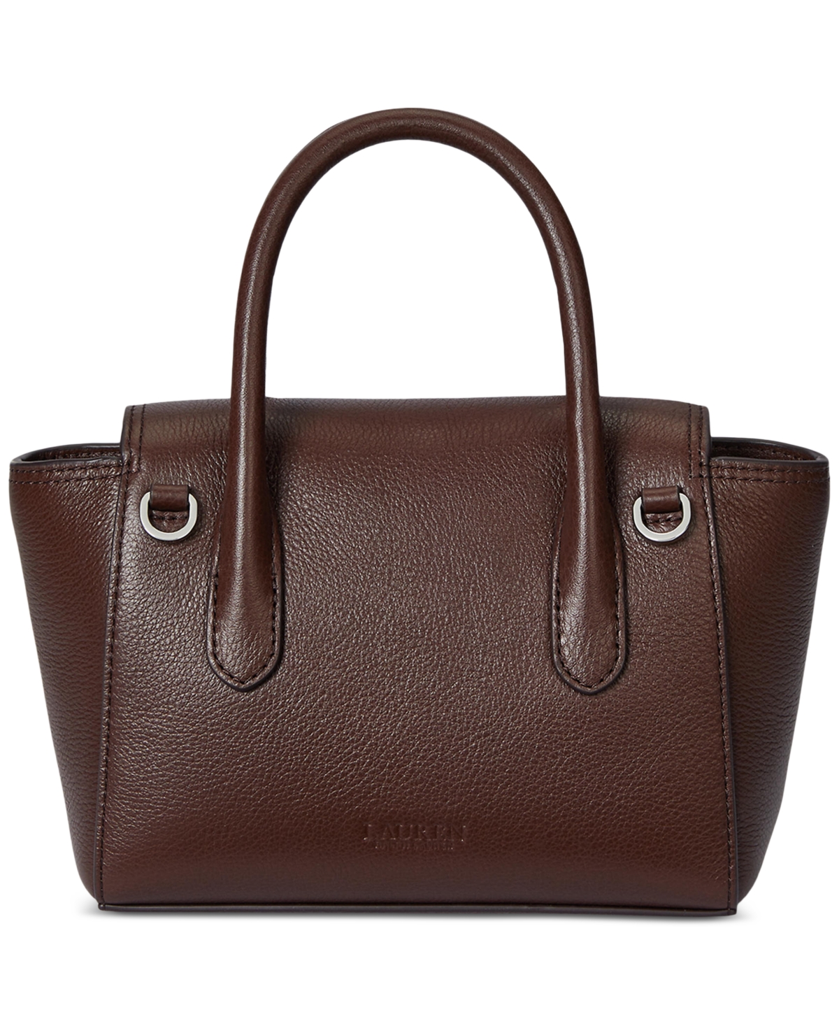 Ralph Lauren Pebbled Leather Small Tanner Satchel In Brown