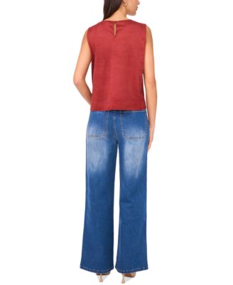 Women's Faux-Suede Sleeveless Top