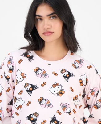 Juniors' Hello Kitty & Friends Halloween Long Sleeve Lounge Shirt