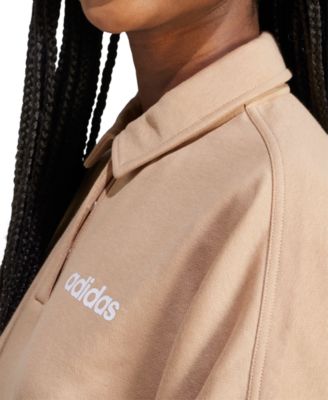 Women's Essentials Linear Fleece Polo Sweatshirt