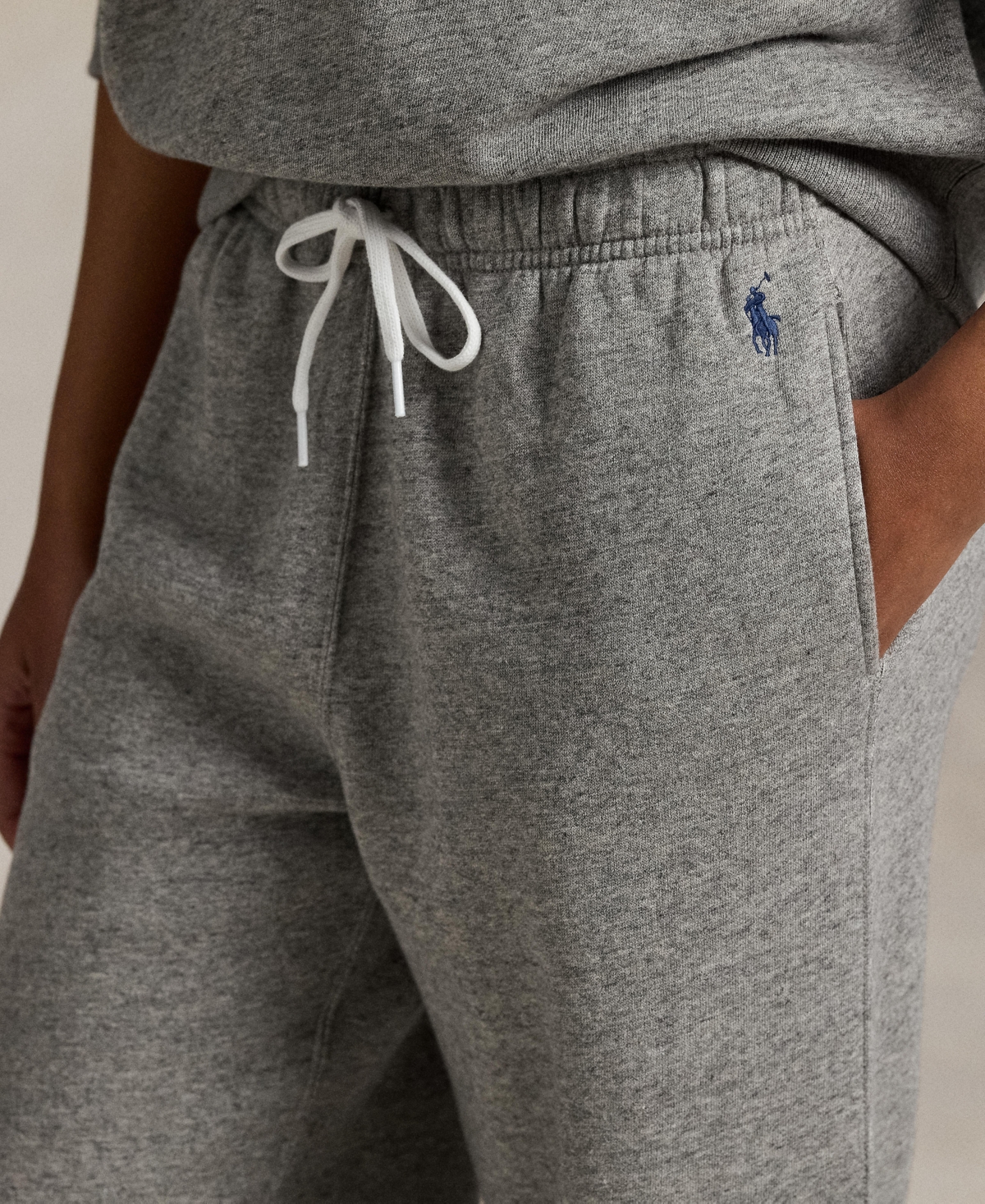 Polo Ralph Lauren Women's Drawstring Fleece Wide-leg Sweatpant In Gray