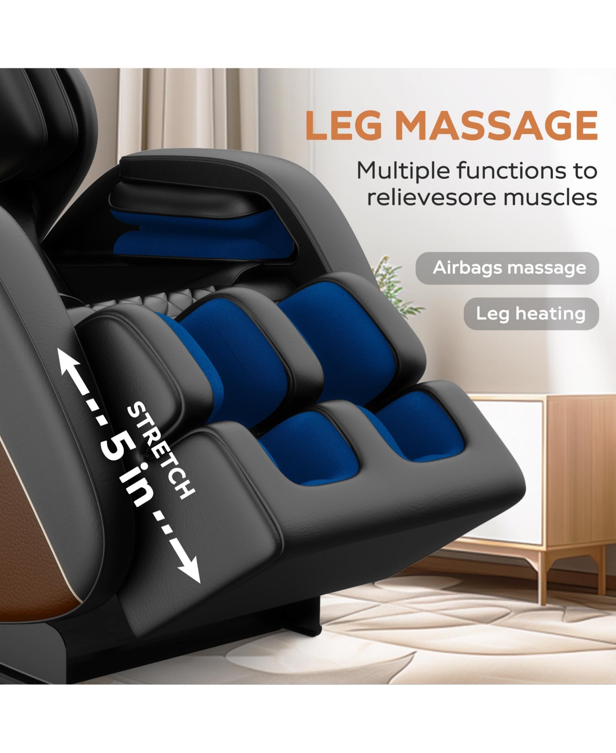 Massage Chair Recliner with Zero Gravity with Full Body Air Pressure with 6 Massage Rollers