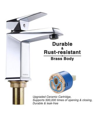 18 1/8" x 12 3/16" x 4 5/16" Wall Mount Ceramic Sink with Modern Bathroom Single Handle Faucet Chrome Combo