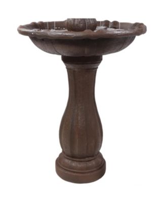 46" H Outdoor 2-Tier Pineapple Solar Water Fountain with Battery Backup