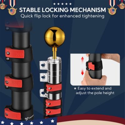 4840LED 20' Outdoor Pole Christmas Tree Lights Kit with Telescopic Flagpole, 120V Giant-Sized Holiday Event Decor with Star Top