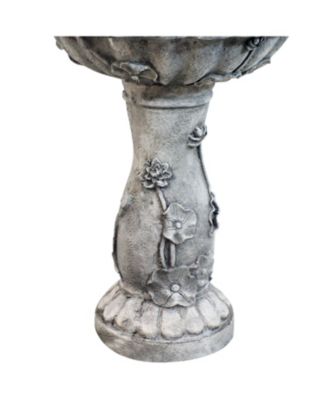 Outdoor Polyresin Fairy Flower Solar Powered Water Fountain Feature with Battery Backup - 42"
