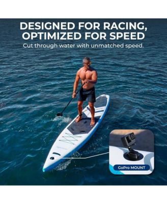 Free-Flow Stand-Up Paddle-Board - Woven Drop-Stitch and Double Layer Side Inflatable SUP with Double-Action Hand Pump (Black)
