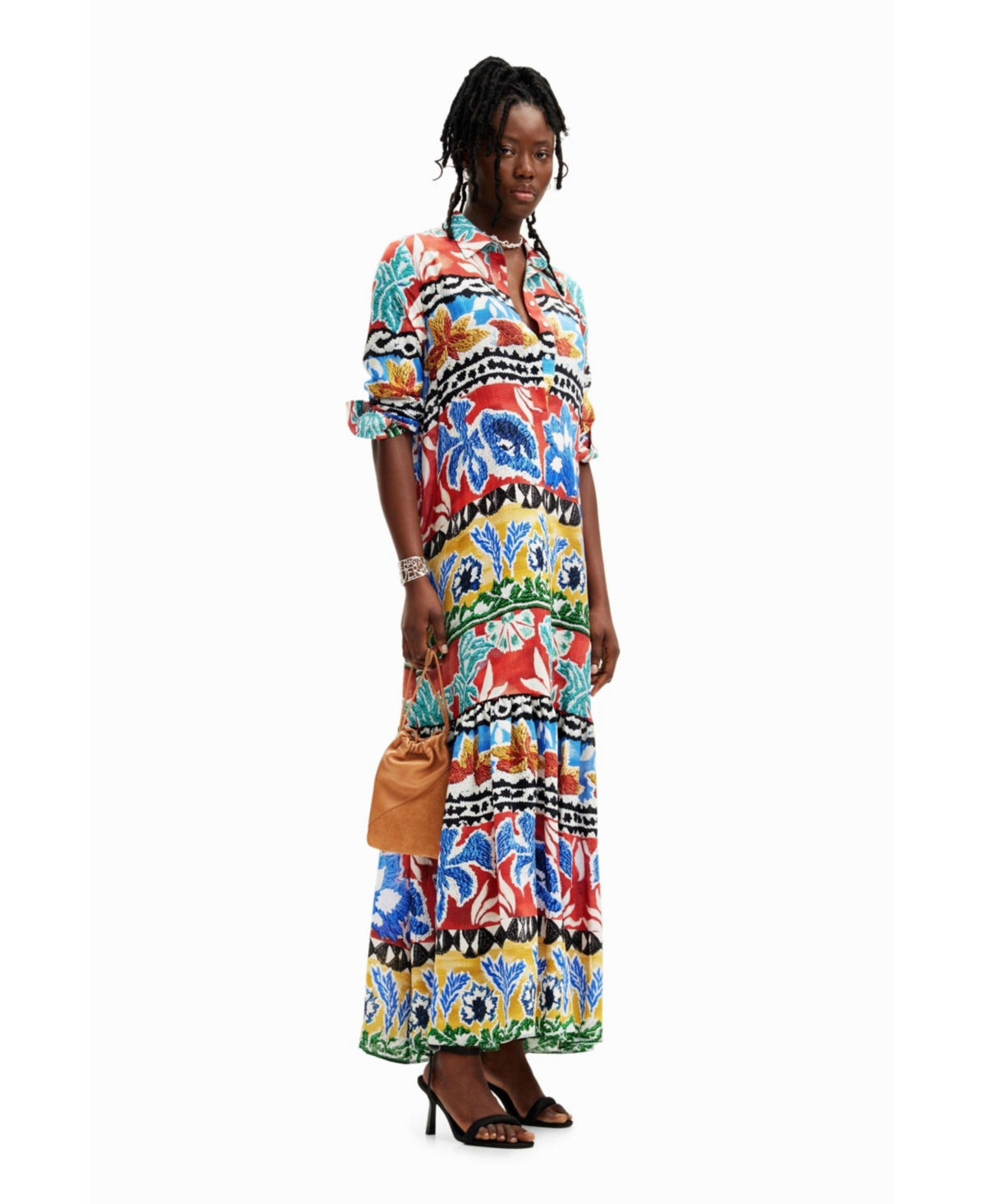 Women's Stella Jean long ethnic shirt dress - Multi