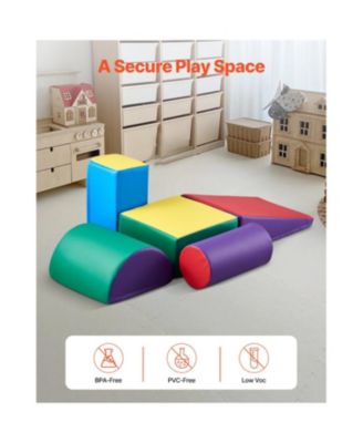 Kids 5 Piece Foam Climbing Blocks Set Preschoolers Indoor Play Gym