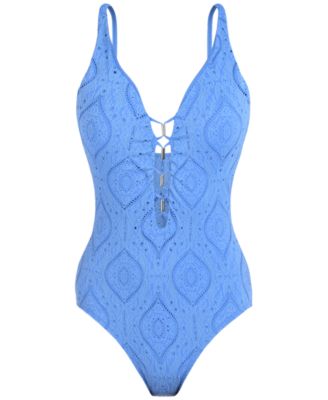 Women's Mantra Plunge-Neck One-Piece Swimsuit