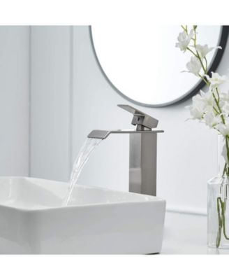 Waterfall Single Hole Single Handle Bathroom Vessel Sink Faucet With Pop-up Drain
