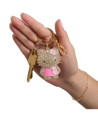 SALLY ROSE Pink Keychain Official License, Multicolored Pave Crystal Sanrio Keychain with Lobster Clip
