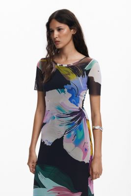 Women's Watercolor floral fitted dress
