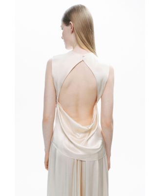 Women's Draped Open-Back Detail Blouse