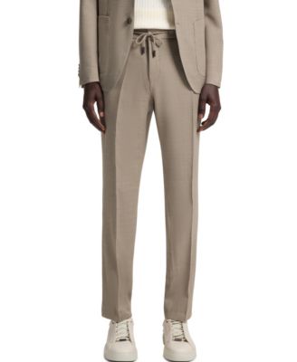 Hugo Boss - Men's Wool Silk Patterned Slim-Fit Trousers