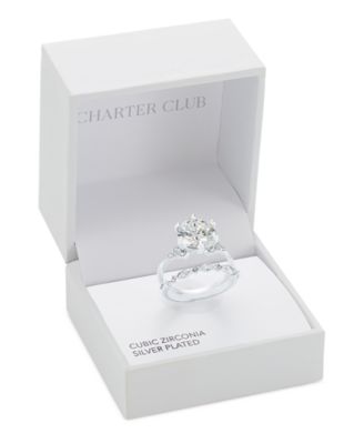 Charter Club - 2-Pc. Set Cubic Zirconia & Crystal Rings