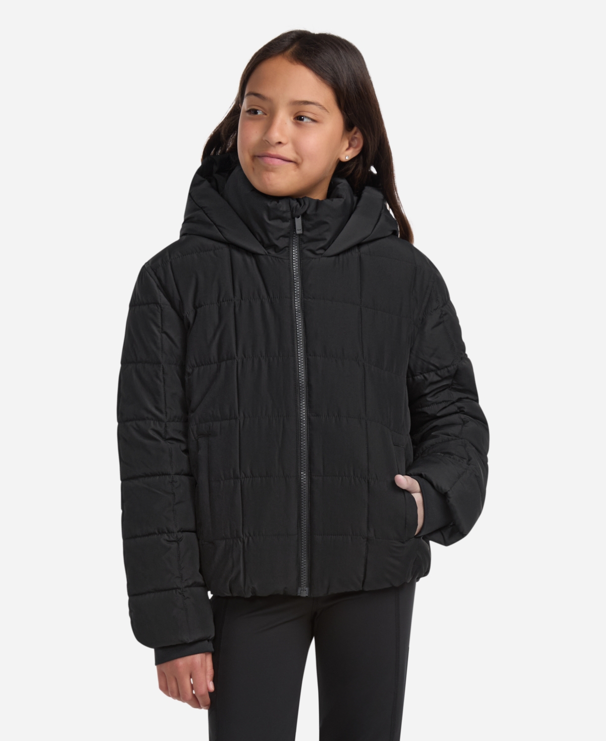 Abercrombie Girls Midweight Puffer Jacket In Black