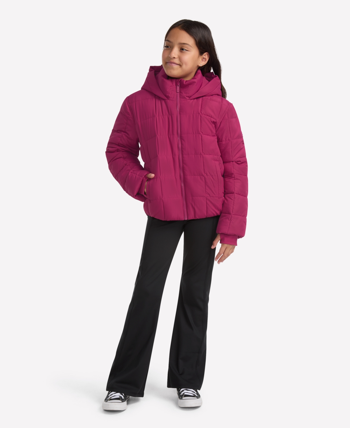 Abercrombie Girls Midweight Puffer Jacket In Pink