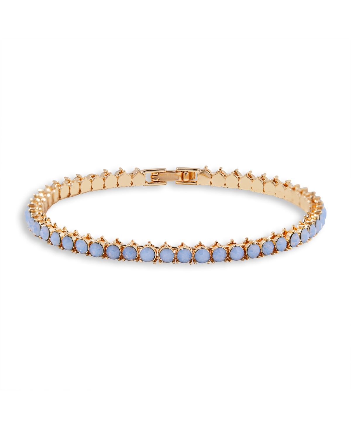 Gold Plated Isabella Opal Blue Tennis Chain Bracelet - Gold