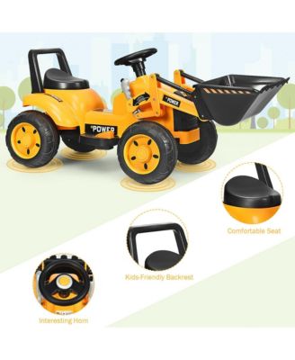 Kids Ride On Excavator Digger 6V Battery Powered Tractor w/Digging Bucket