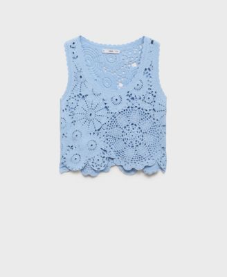 Women's Flowers Crochet Top