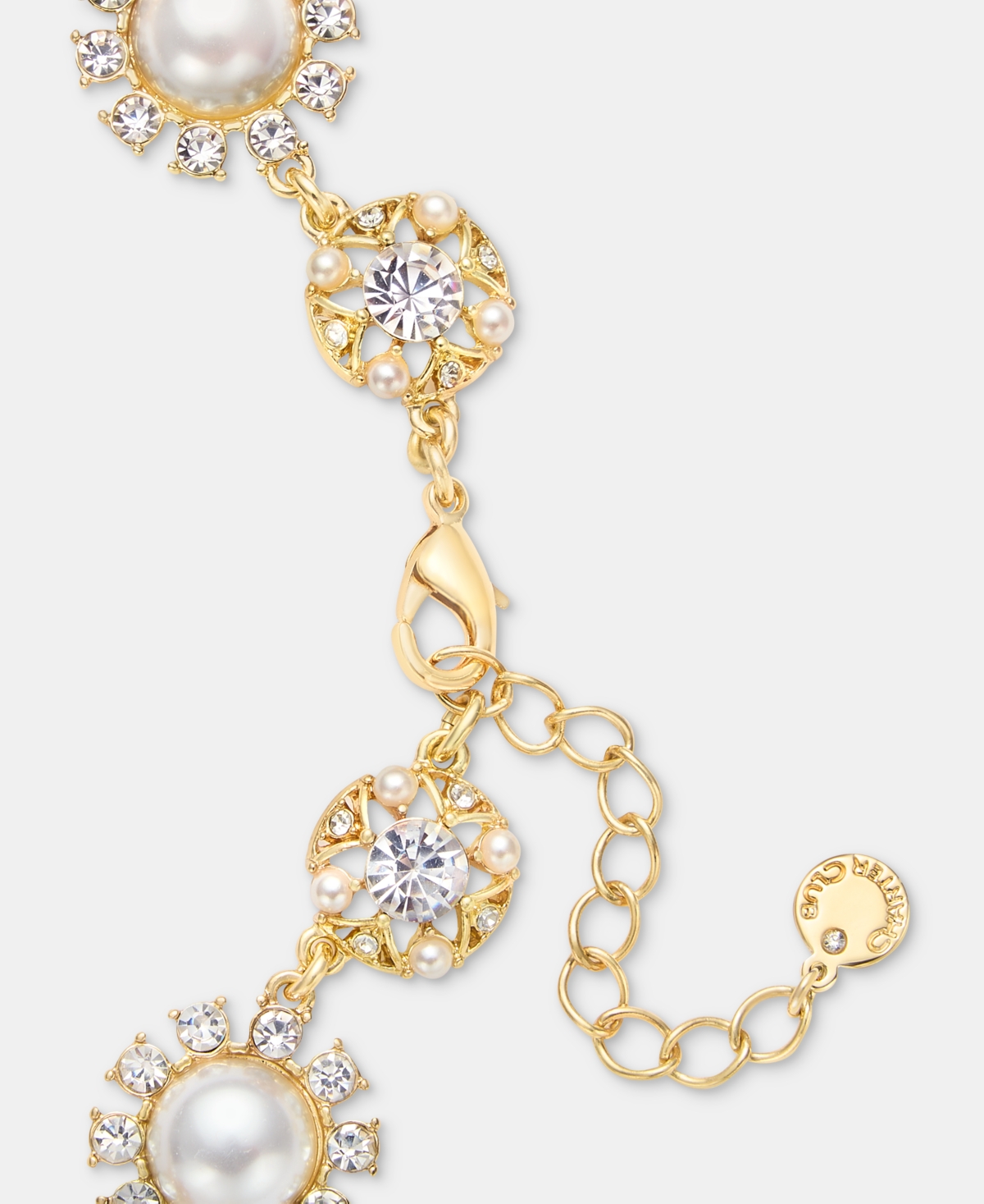 Charter Club Crystal & Imitation Pearl All-around Collar Necklace, 17" + 2" Extender, Macy's Exclusive In Gold