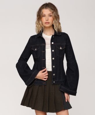 Women's Flare-Sleeve Denim Trucker Jacket