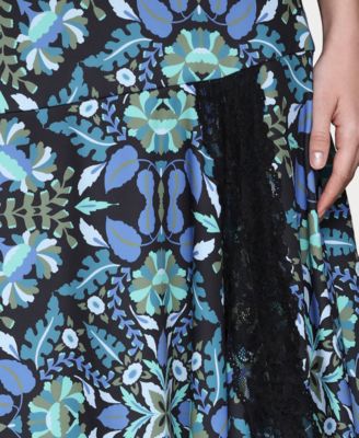 Women's Lace Trim Handkerchief Hem Skirt