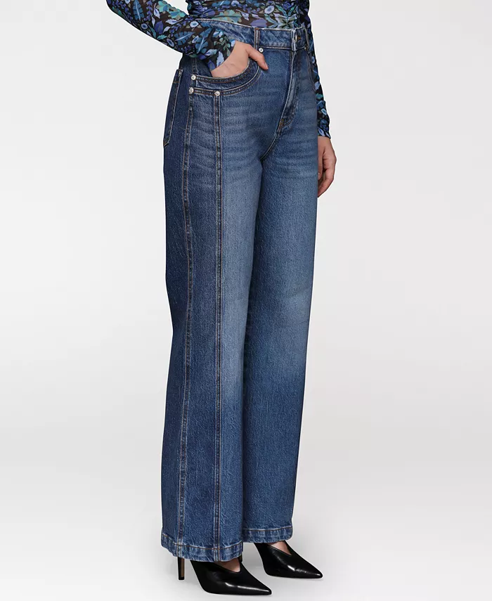 Women's Two-Tone Flared Jeans - thumbnail 3