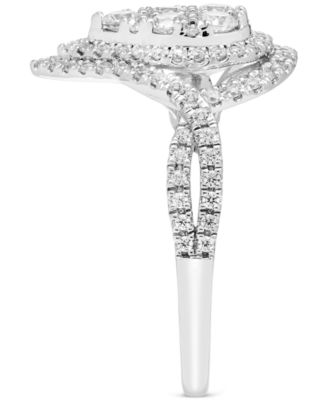 Diamond Pear Halo Cluster Ring (1 ct. t.w.) in 10k White Gold