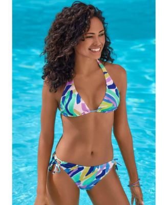 Women's Brushstroke Print Classic Bikini Swimsuit Bottom
