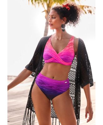 Women's Printed Mid Rise Bikini Swimsuit Bottom