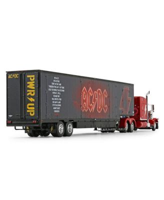 DCP 1/64 Red Peterbilt Model 389 Sleeper w/ Kentucky Moving Trailer, AC/DC PWR/UP