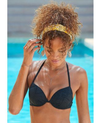 Women's Textured Push Up Bikini Swimsuit Top Bra Sizing