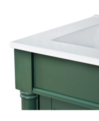24" Freestanding Vanity Cabinet with Sink and 2-Tier Shelf