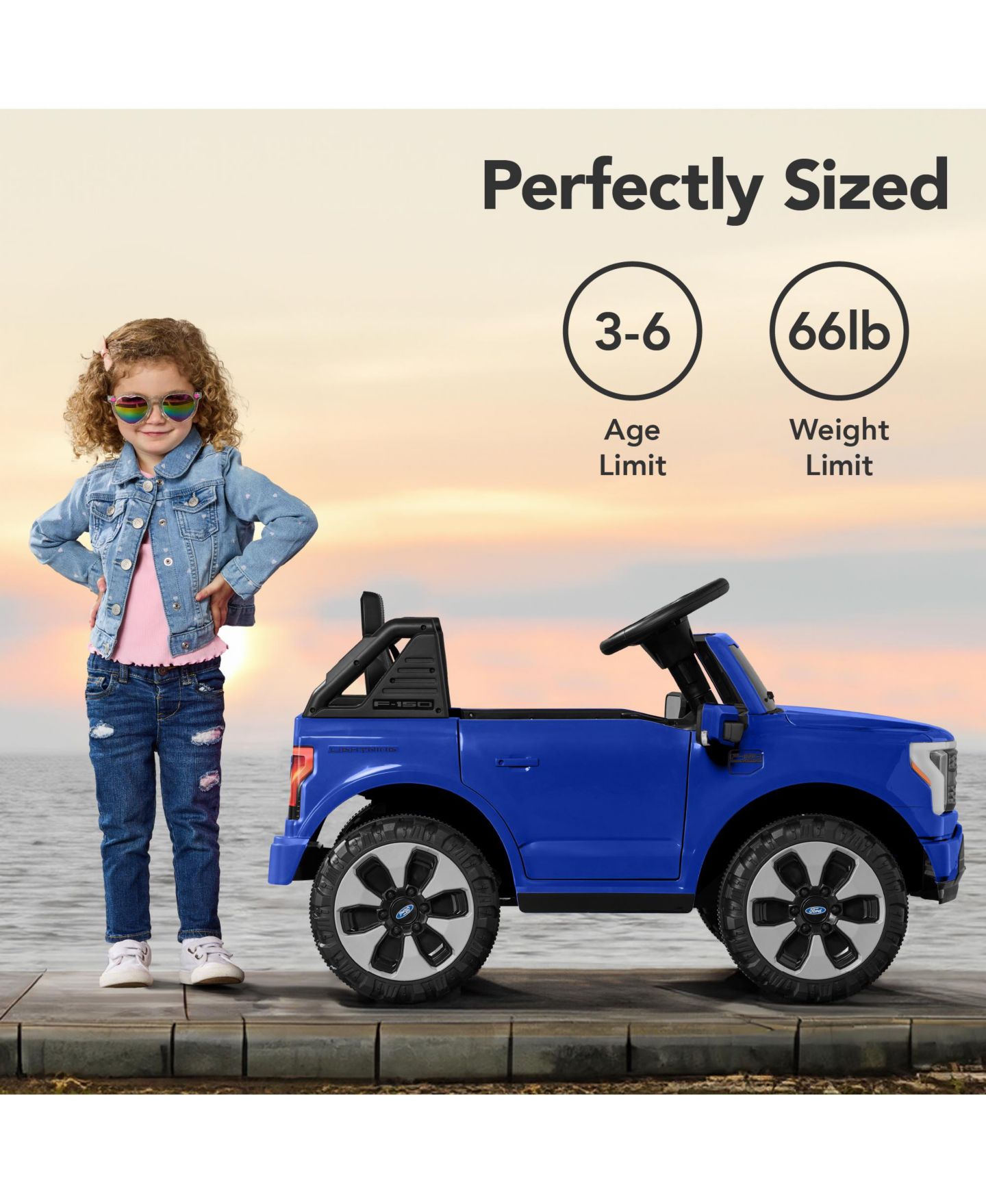 Детская игрушка Best Choice Products Ford Lightning 12V Powered Ride-On Car with Remote Control, 66 lbs., 3–6 лет, цвет: Синий — фото 8