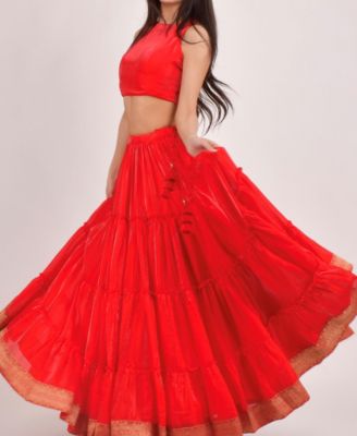 Women's Tiered Shimmer Lehenga Choli