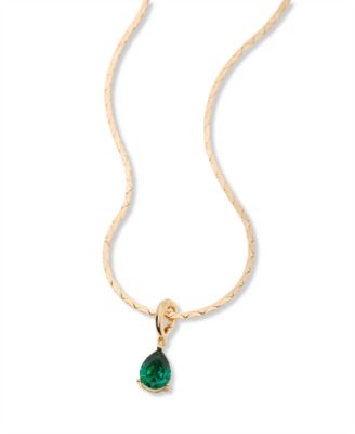 Gold Plated Melrose Teardrop Birthstone Short Pendant Necklace