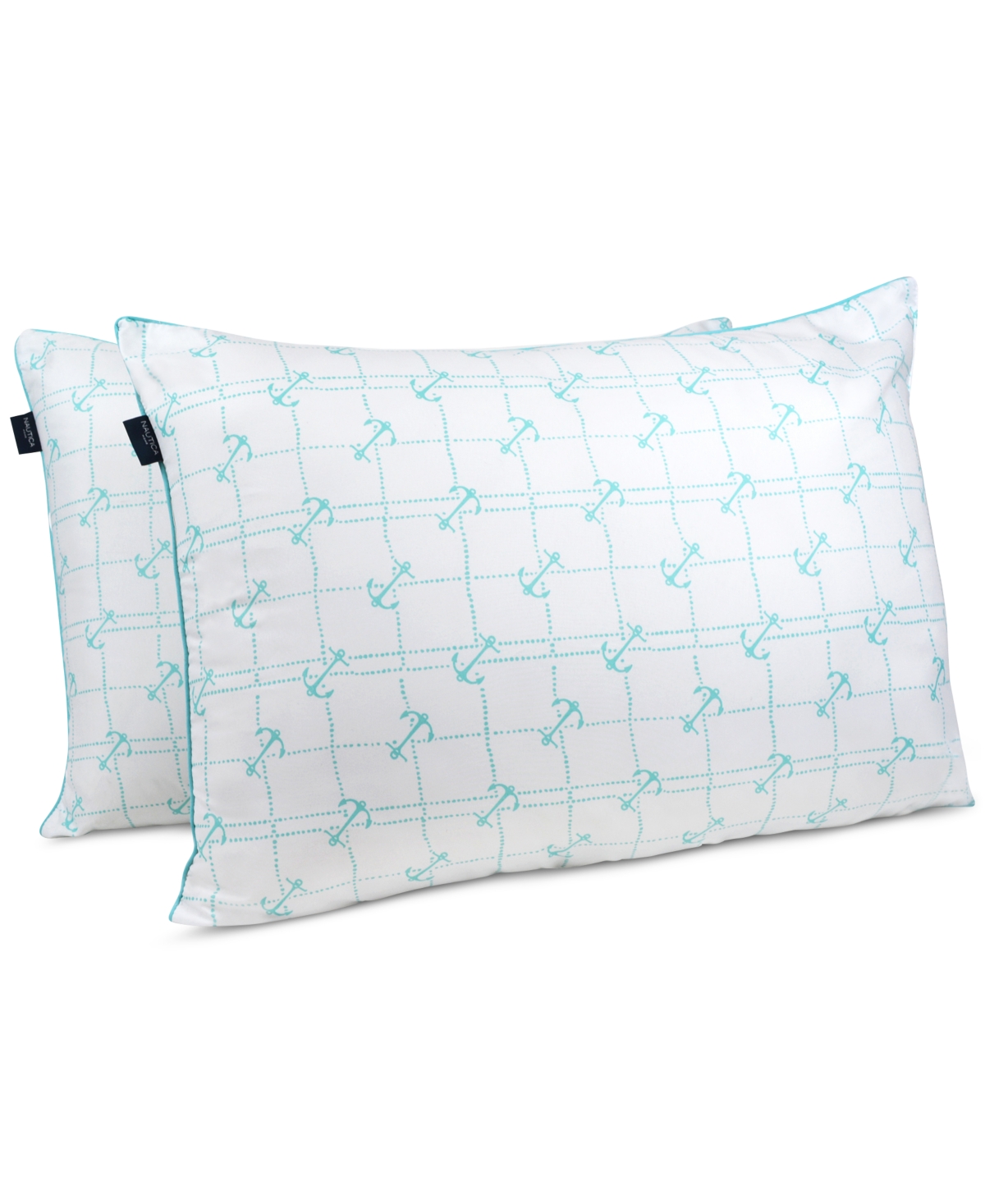 Nautica Anchor Grid 2-pack Pillow, Standard In White