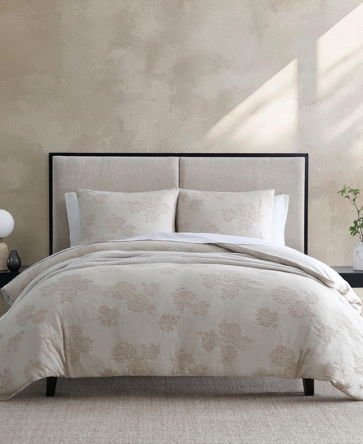 Vera Wang Roses Cotton Jacquard 3-Pc. Comforter Set
