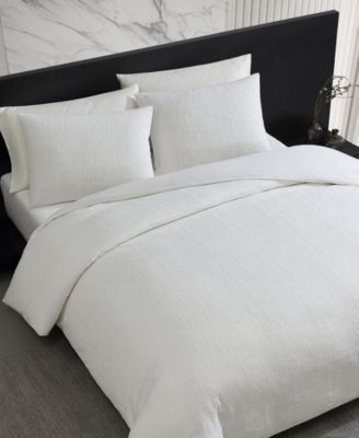 Bark Texture Cotton Jacquard 3-Pc. Duvet Cover Set, Queen