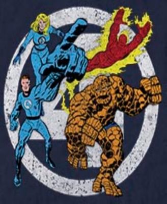 Men's Marvel Fantastic Team Four Front Short Sleeve T-Shirt