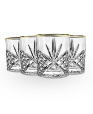 Godinger - Dublin Gold Double Old Fashioned Glasses, Set of 4