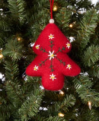 Nordic Wonderland Felted Red Tree Ornament, Macy's Exclusive