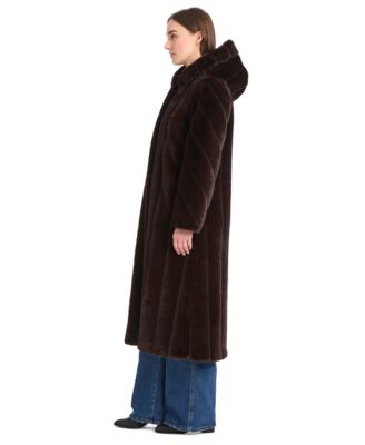 Women's Hooded Faux-Fur Coat